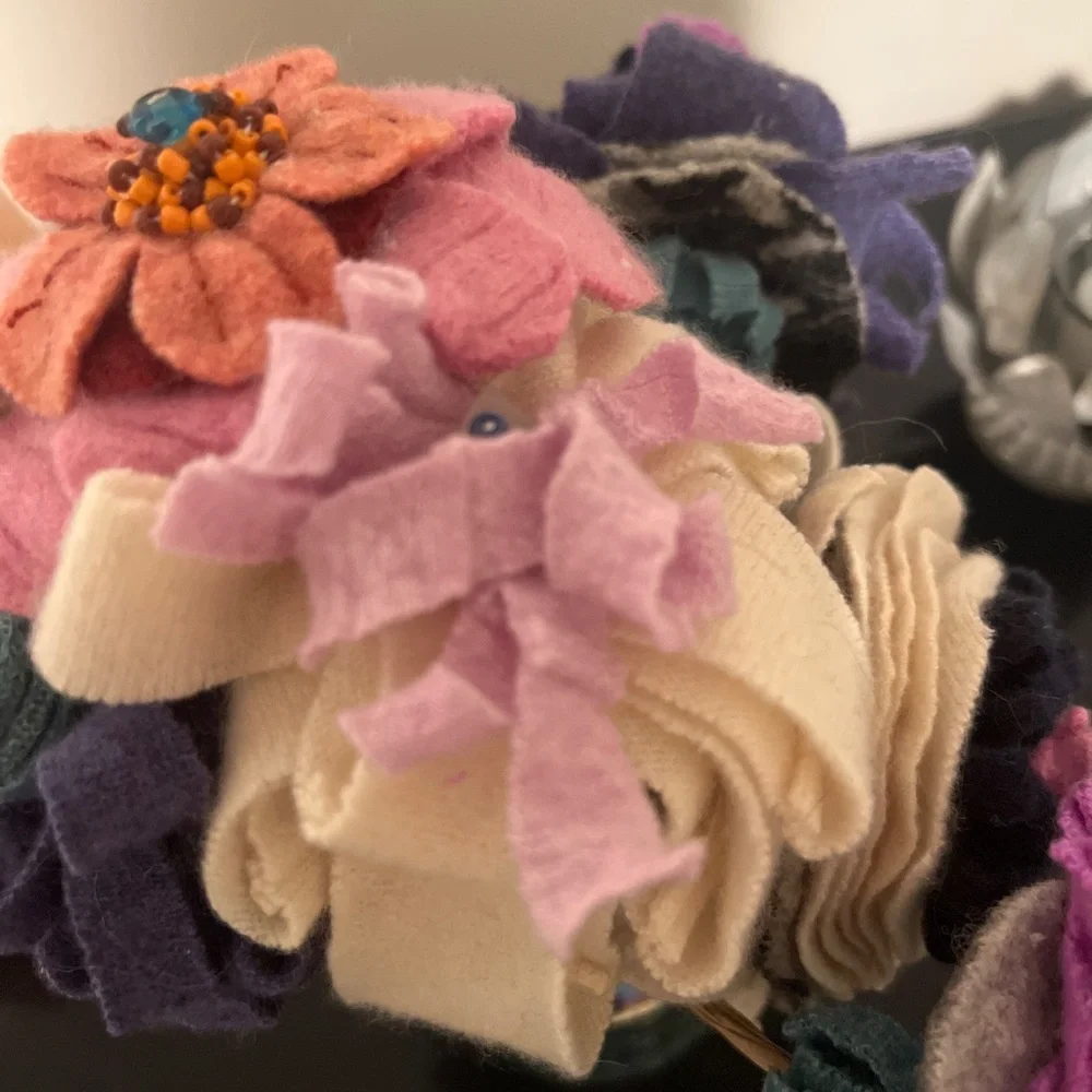 Handmade felt flowers with vase
